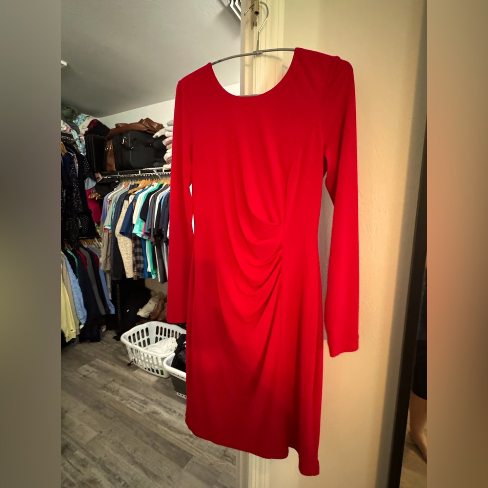 Bright red dress